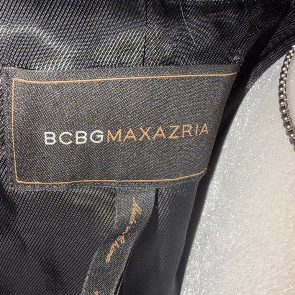 BCBGMaxAzria 100% Wool Black Satin-Accented Women's Blazer - Picture 10 of 11